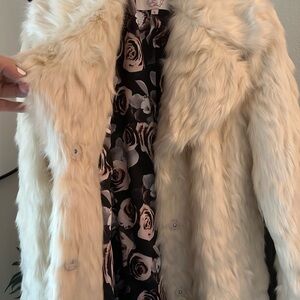 Knee length faux fur jacket/coat